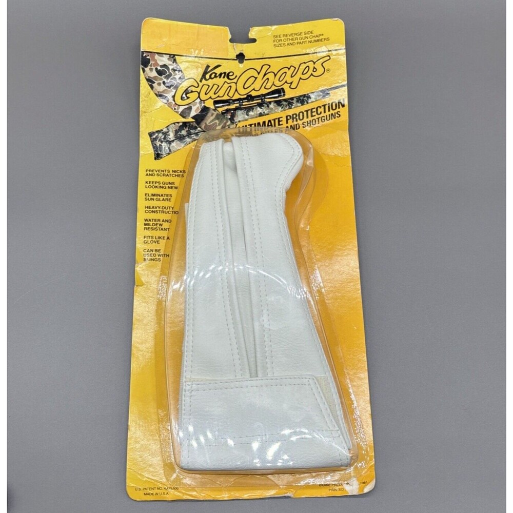 Kane Gun Chaps Model 54 Vintage Stock Cover White Naugahyde Rifle Shotgun USA